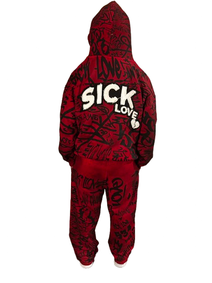 Rubi Red Graffiti Sweat Suit